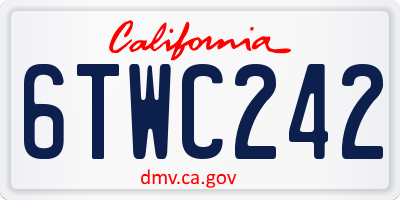 CA license plate 6TWC242