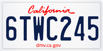 CA license plate 6TWC245
