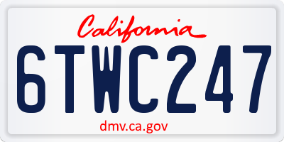 CA license plate 6TWC247
