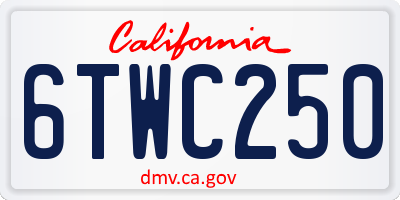 CA license plate 6TWC250