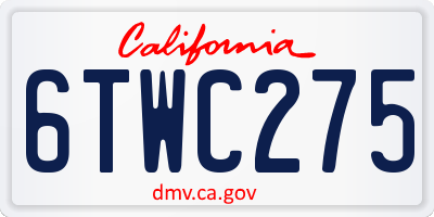 CA license plate 6TWC275