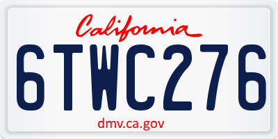 CA license plate 6TWC276