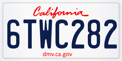 CA license plate 6TWC282