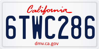 CA license plate 6TWC286
