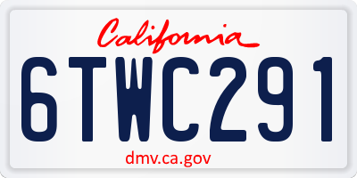 CA license plate 6TWC291