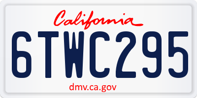 CA license plate 6TWC295