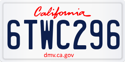 CA license plate 6TWC296