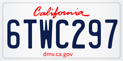 CA license plate 6TWC297