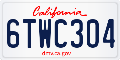 CA license plate 6TWC304