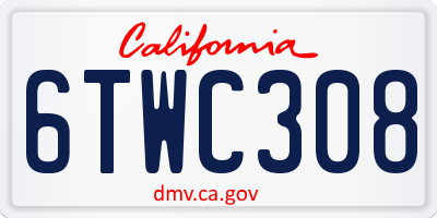 CA license plate 6TWC308