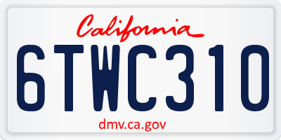 CA license plate 6TWC310