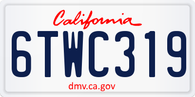 CA license plate 6TWC319