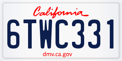 CA license plate 6TWC331