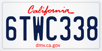 CA license plate 6TWC338
