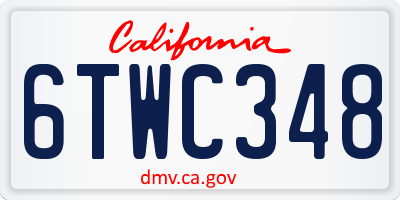 CA license plate 6TWC348