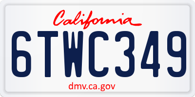 CA license plate 6TWC349