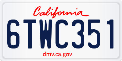 CA license plate 6TWC351