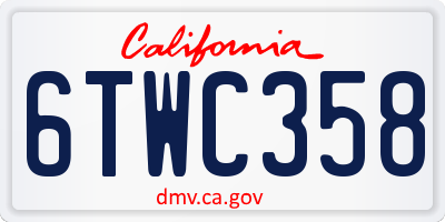 CA license plate 6TWC358