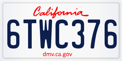 CA license plate 6TWC376