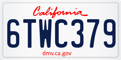 CA license plate 6TWC379