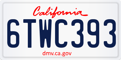 CA license plate 6TWC393