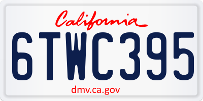 CA license plate 6TWC395