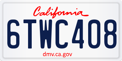 CA license plate 6TWC408