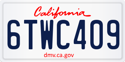CA license plate 6TWC409