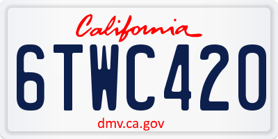CA license plate 6TWC420