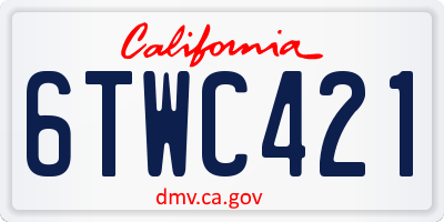 CA license plate 6TWC421