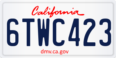 CA license plate 6TWC423
