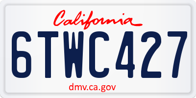CA license plate 6TWC427