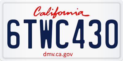 CA license plate 6TWC430