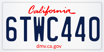 CA license plate 6TWC440