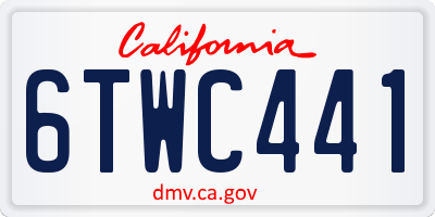 CA license plate 6TWC441