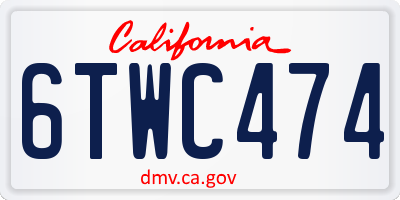 CA license plate 6TWC474