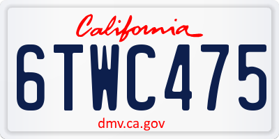 CA license plate 6TWC475