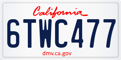 CA license plate 6TWC477