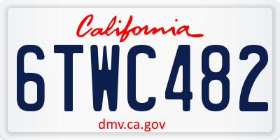 CA license plate 6TWC482