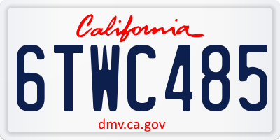 CA license plate 6TWC485