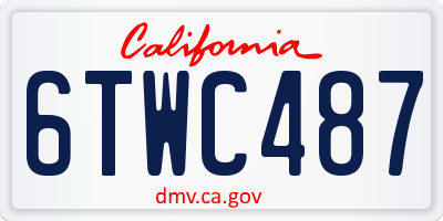 CA license plate 6TWC487