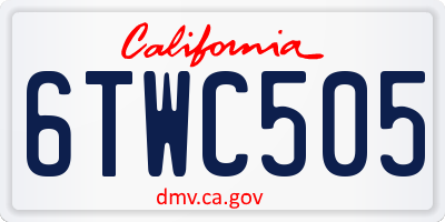 CA license plate 6TWC505