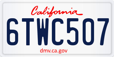 CA license plate 6TWC507