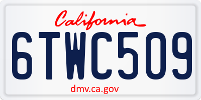 CA license plate 6TWC509
