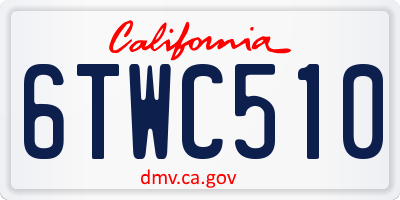 CA license plate 6TWC510