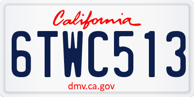 CA license plate 6TWC513