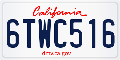 CA license plate 6TWC516