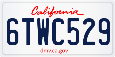 CA license plate 6TWC529