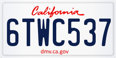 CA license plate 6TWC537