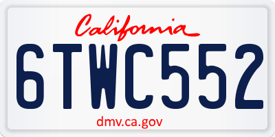 CA license plate 6TWC552